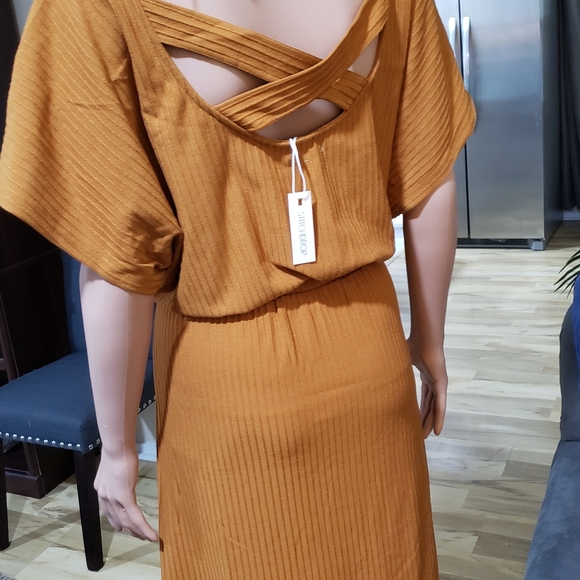 Nwt Stitchdrop mustard dress 1x - Picture 4 of 15